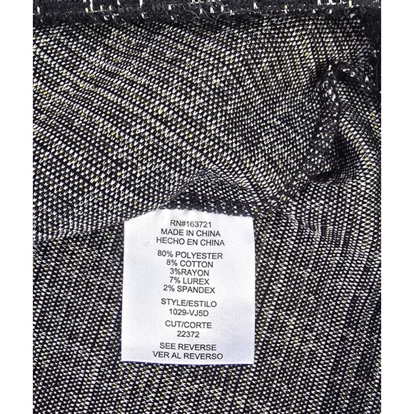 City Triangles Tweed Dress Women's L Black Gold Geo Faux Pearl Collar Mini NWT - Picture 6 of 14